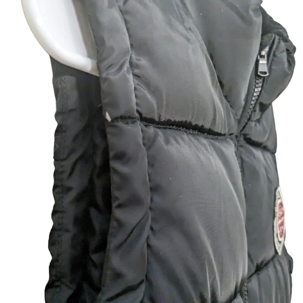 Madden Girl Y2K Quilted Puffer Vest Zip Front Black Red Button Warm Fall Winter